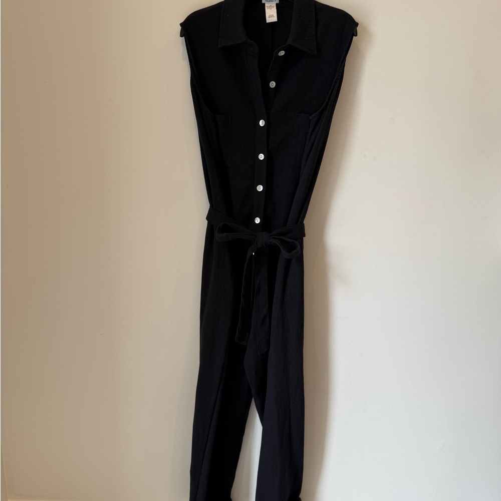 Vitamin A Black Sleeveless Jumpsuit with Tie Waist